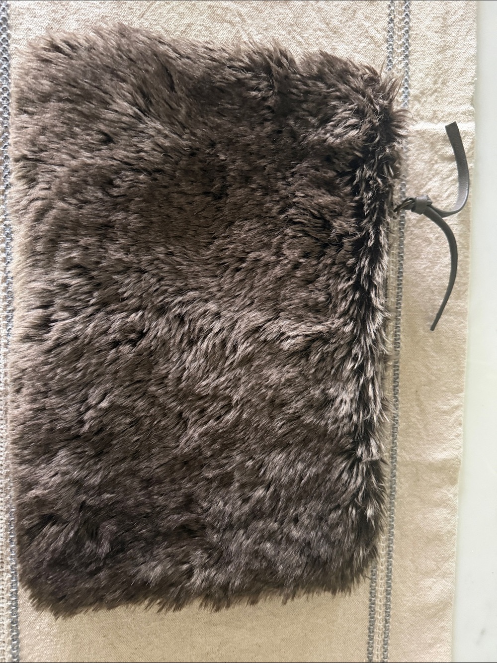 Restoration Hardware Faux Fur Clutch in Dark Brown